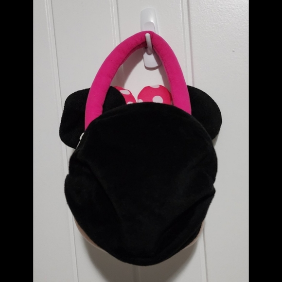 Disney Minnie Mouse purse 3d head soft plush pink polka dot girls bag - Picture 2 of 6